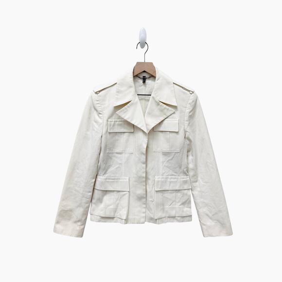 Vintage Gucci Biker Jacket in White Women’s Size 44 - Picture 1 of 10